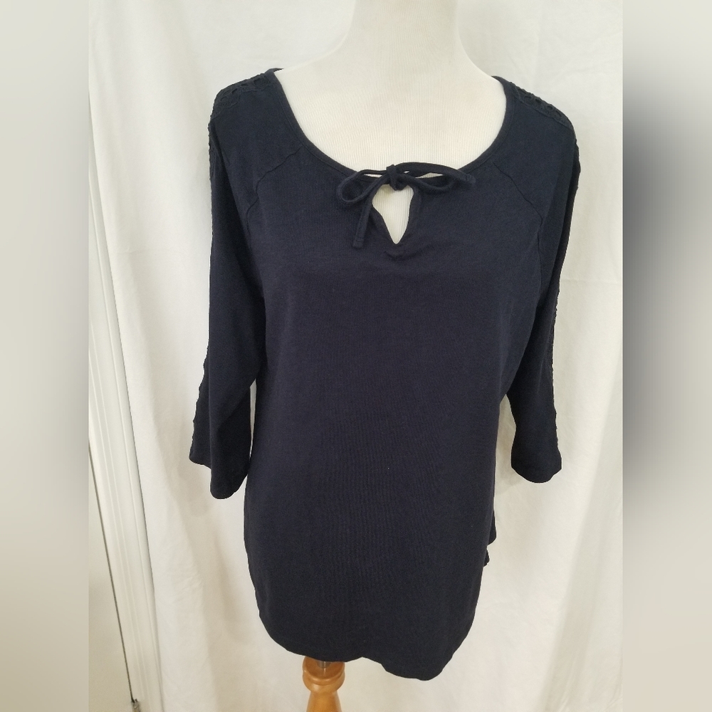Talbots navy tie top size large